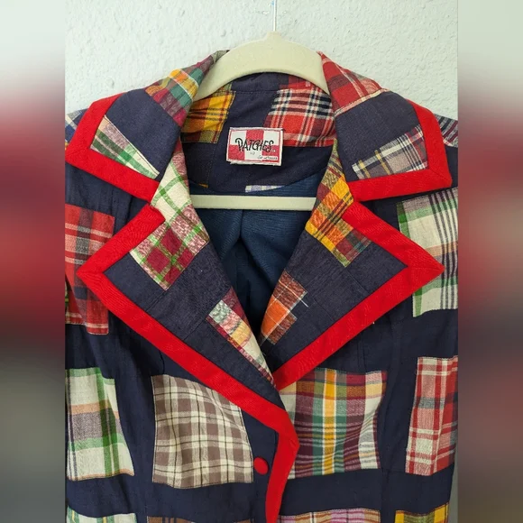 1970s Patches Patchwork Cotton Blazer